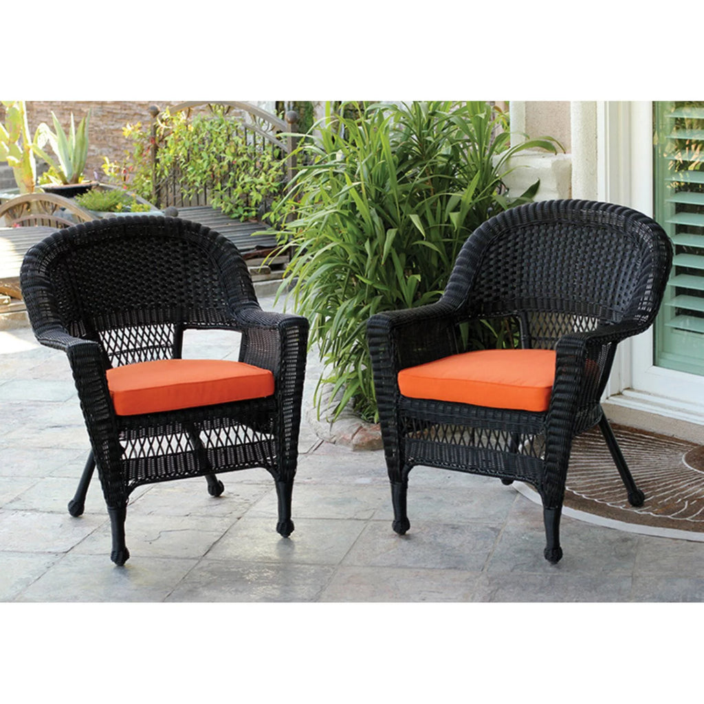Black Wicker Chair with Cushion E145543