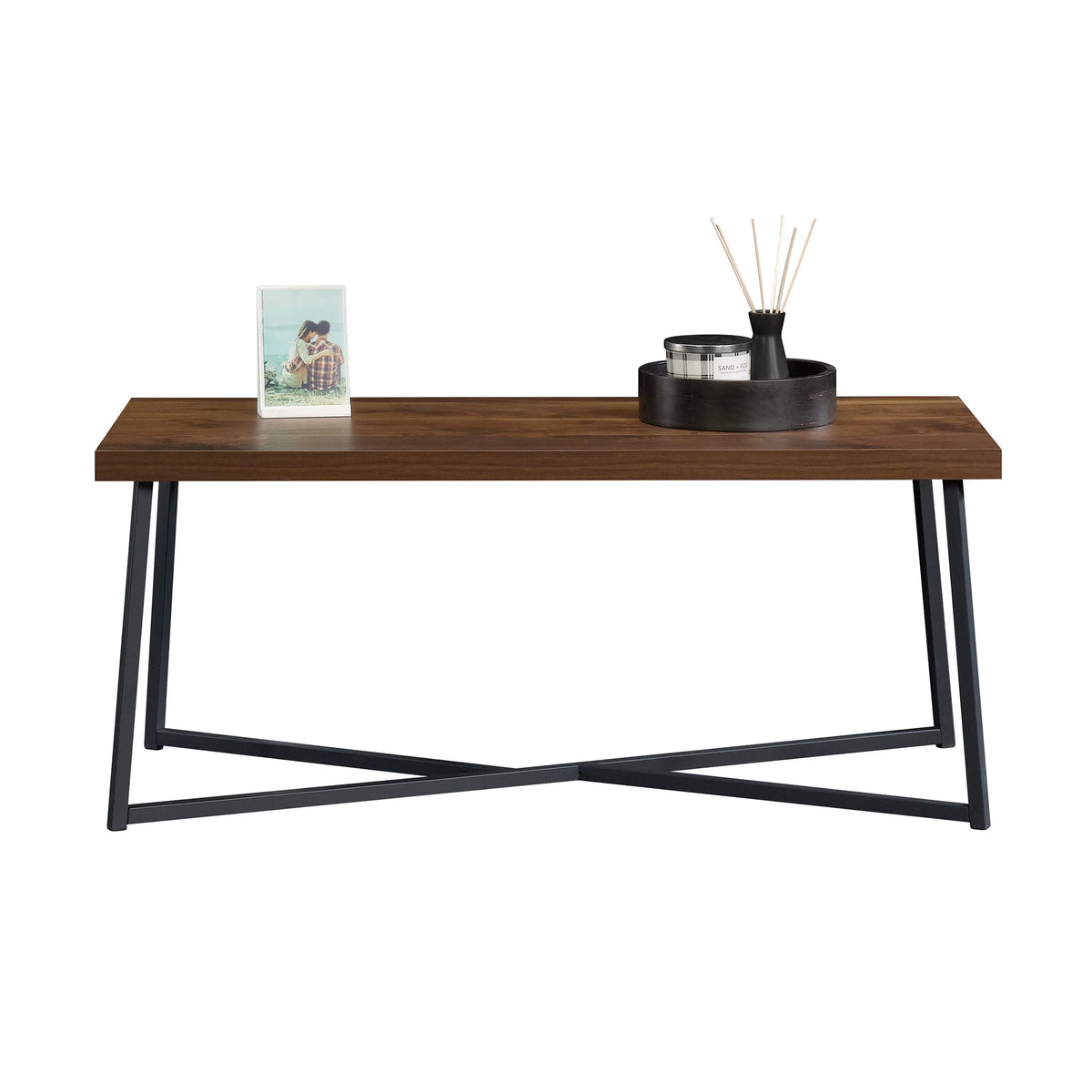 Metal Coffee Table, Grand Walnut Finish C999333