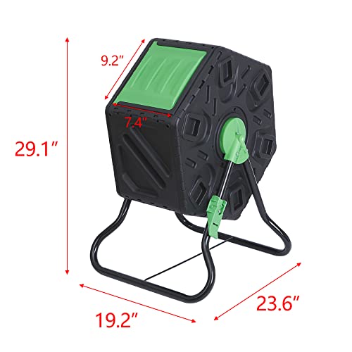 37 Gallon Dual Chamber Composter Tumbler with Steel Frame Q6785