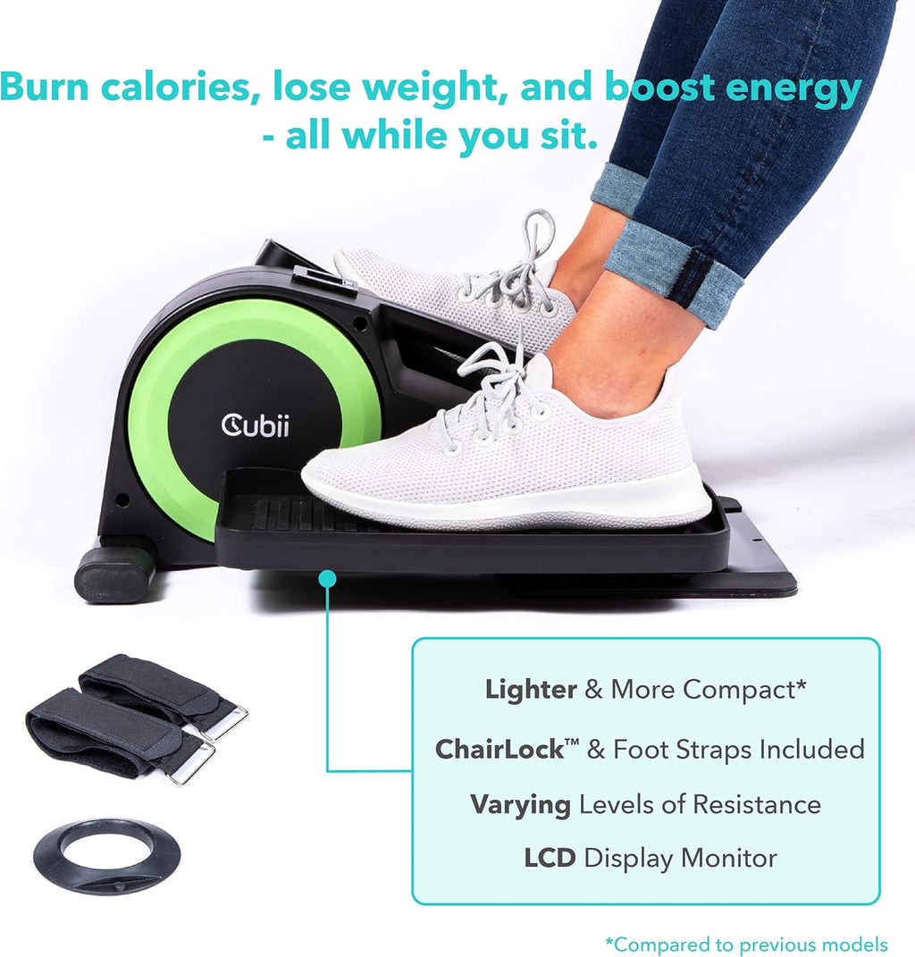 Under Desk Elliptical with Adjustable Resistance and Foot Straps S377810