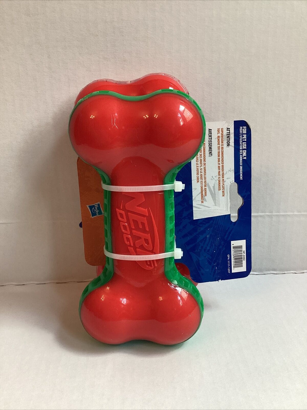 2-Pack Squeak Dog Toy Red/Green Q437