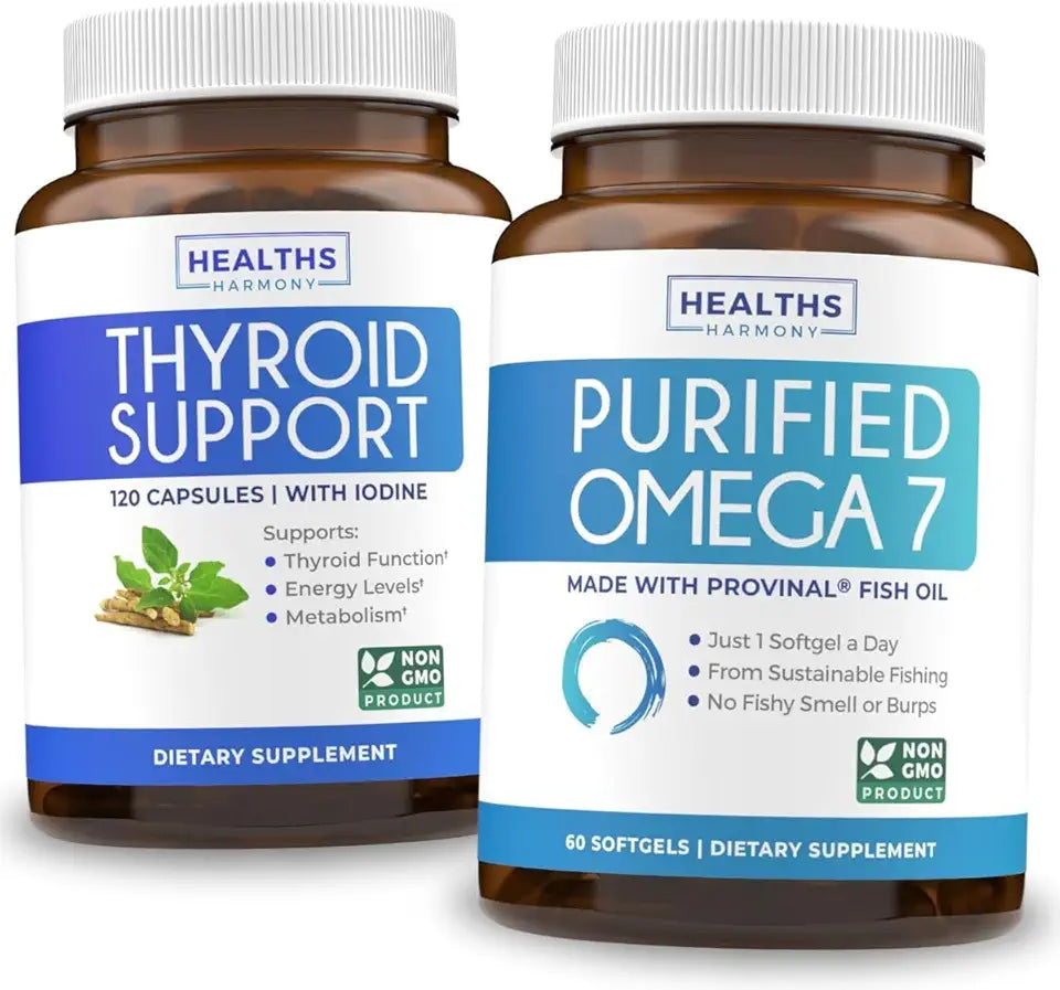 Omega 7 Softgels & Thyroid Support 2-Month Supply Bundle X856