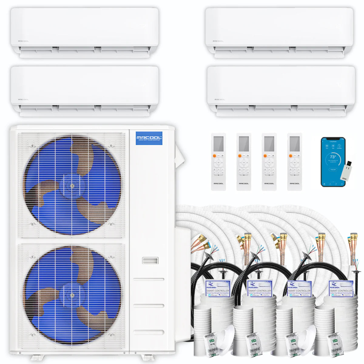 45,000 BTU 4 Zone Ductless Mini Split Air Conditioner and Heat Pump B758