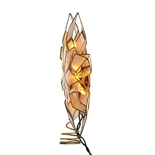 8.5-Inch Capiz Star Tree Topper with 10 Clear Lights D116437