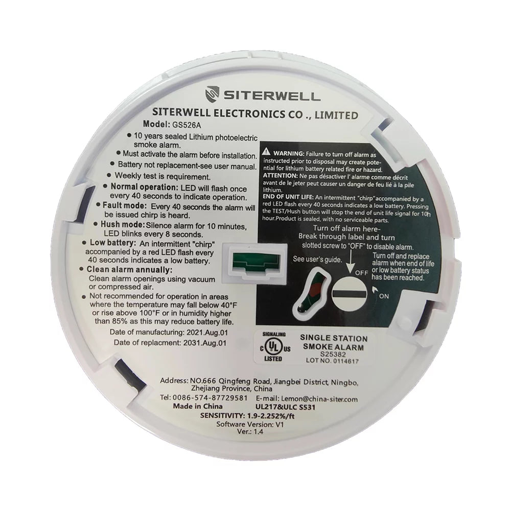 6 Pack Smoke Detector with Photoelectric Sensor Y47678