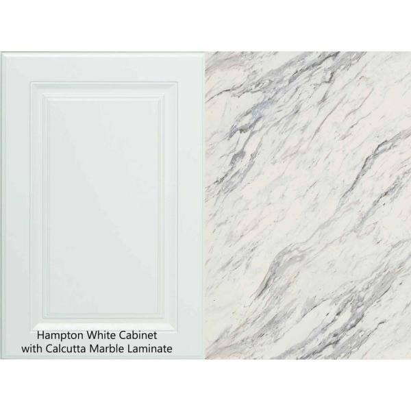 8 ft. White Laminate Countertop Kit with Left Miter and Full Wrap Ogee Edge Q36102