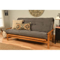 Full Size Futon Frame with Suede Gray Mattress O9489