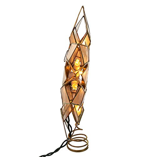 8.5-Inch Capiz Star Tree Topper with 10 Clear Lights D116437