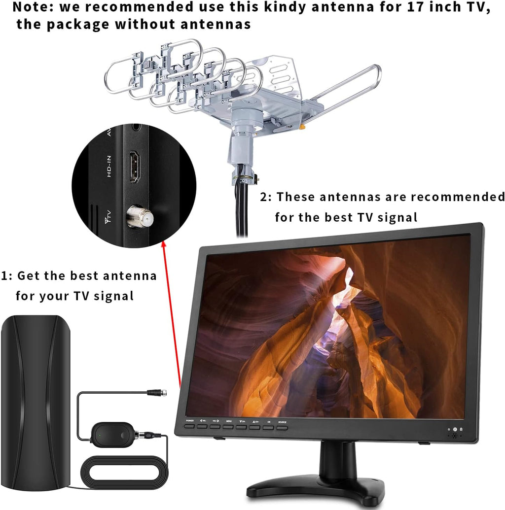 17 inch Widescreen LED Portable TV with ATSC Digital Tuner U74934