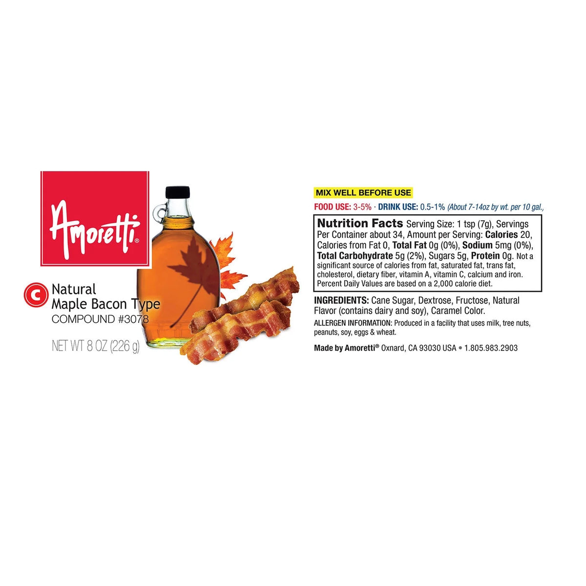 Natural Maple Bacon Type Compound 8 oz C238