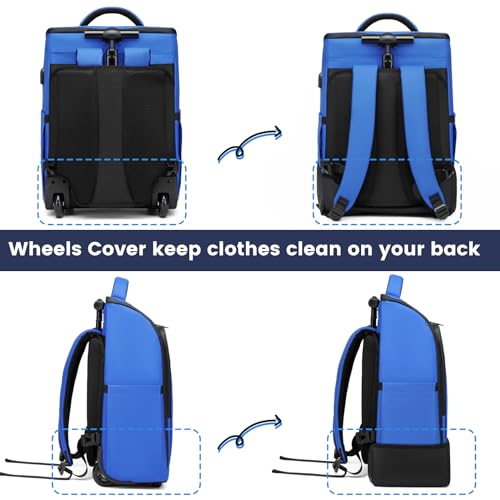 Black Rolling Backpack with Wheels and Laptop Compartment M861666