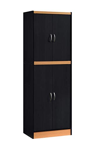 4 Door Kitchen Pantry with Four Shelves, Chocolate E848