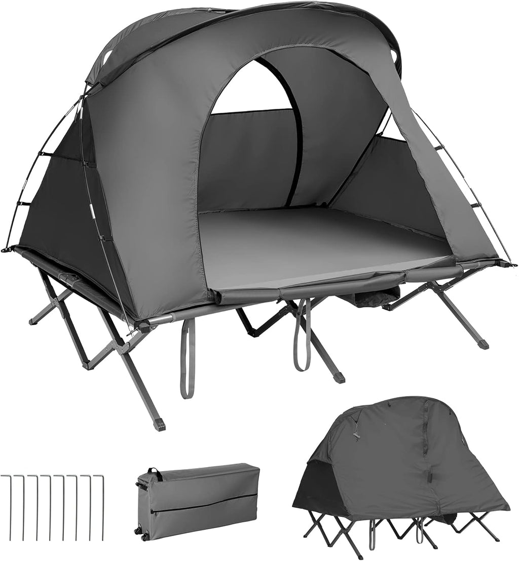 2-Person Camping Tent Cot with Self-Inflating Mattress M925