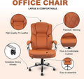 Camel Brown Big and Tall Executive Office Chair 400lbs Capacity PU Leather Y127