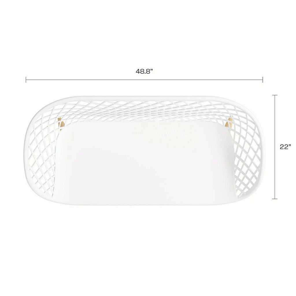 Kurv Bench White and Natural E1487