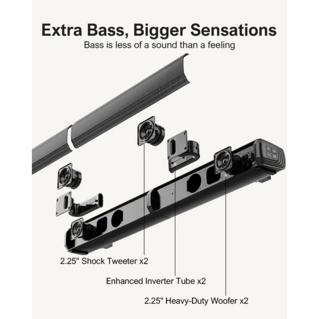 2.2ch Sound Bar with Dual Subwoofer V40200