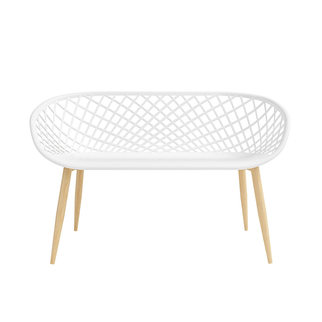 Kurv Bench White and Natural E1487