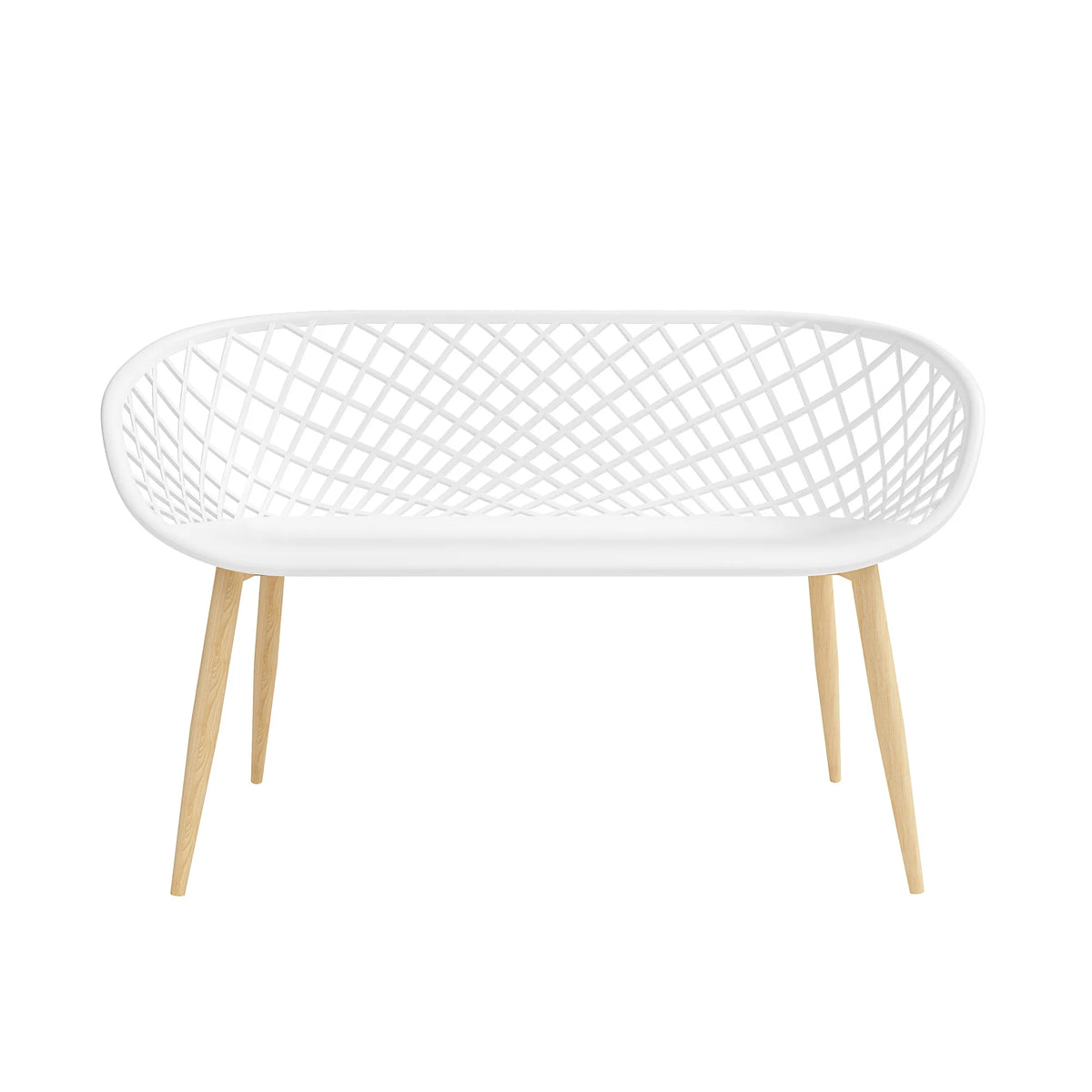 Kurv Bench White and Natural E1487