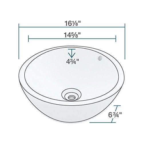 Vitreous China Circular Vessel Bathroom Sink with Faucet and Overflow M1149