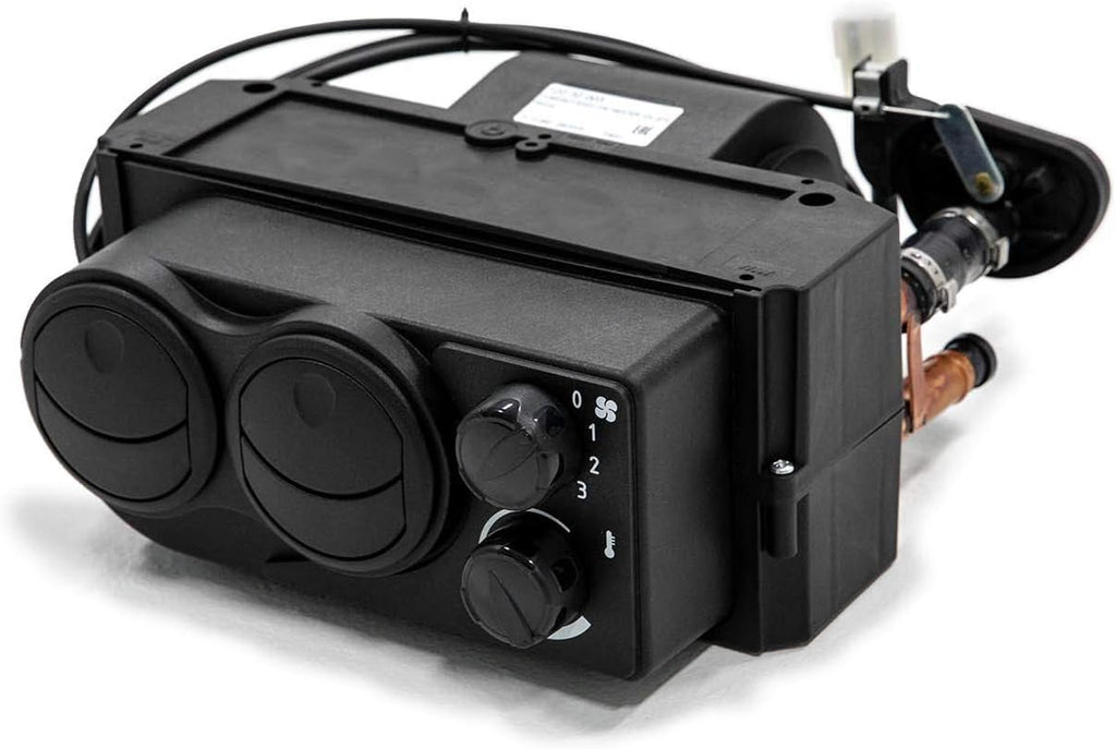 Cab Heater with 360 Degree Adjustable Vents, Defrost Hoses, Built-in Shutoff Valve, 3.4 Amps at 13.7 Volts G43216