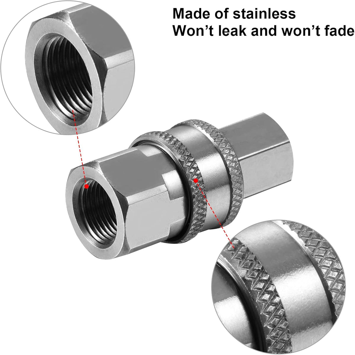 8 Sets NPT 3/8 Inch Stainless Steel Quick Hose Connector Fittings X582