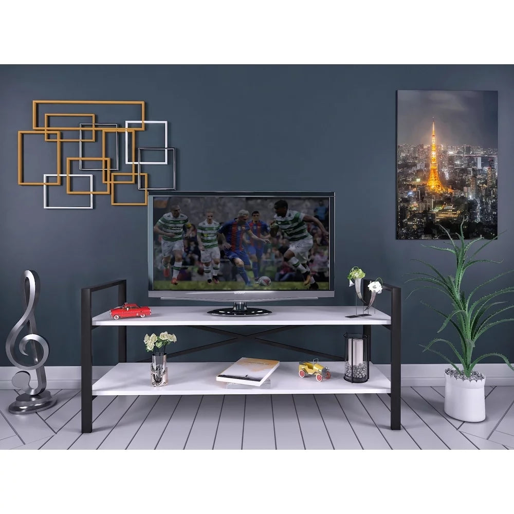 White Mid Century Modern Tv Stand Y949