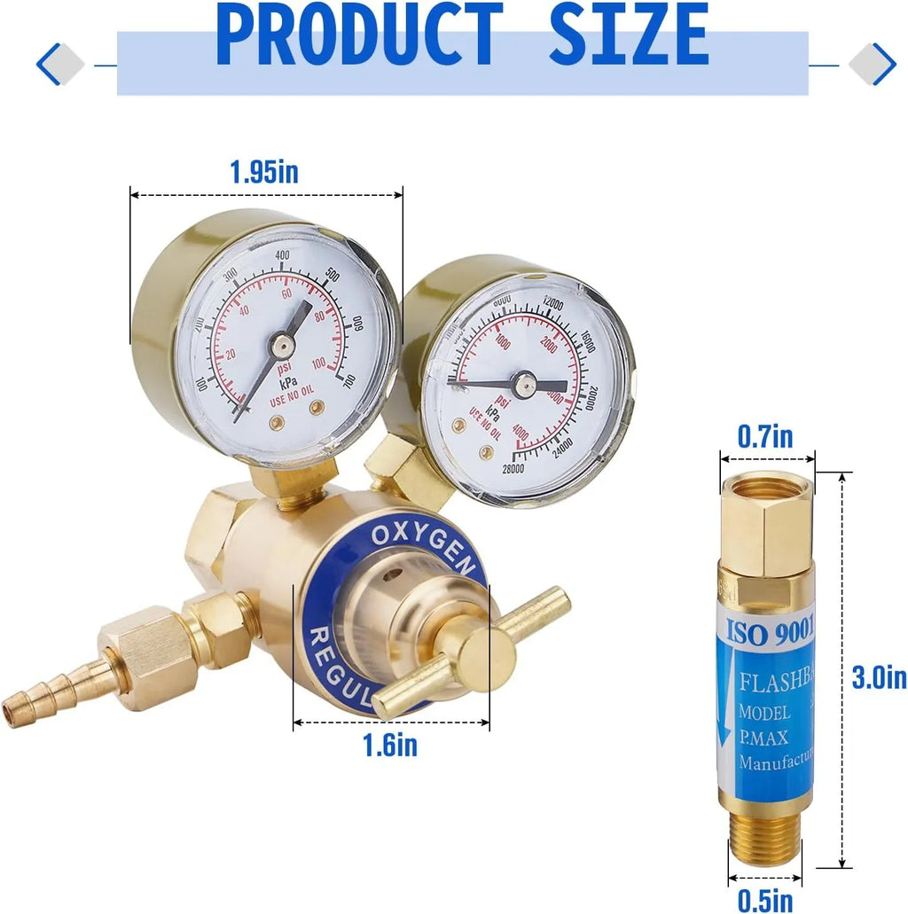 Oxygen Acetylene Regulator Welding Gas Gauges C535