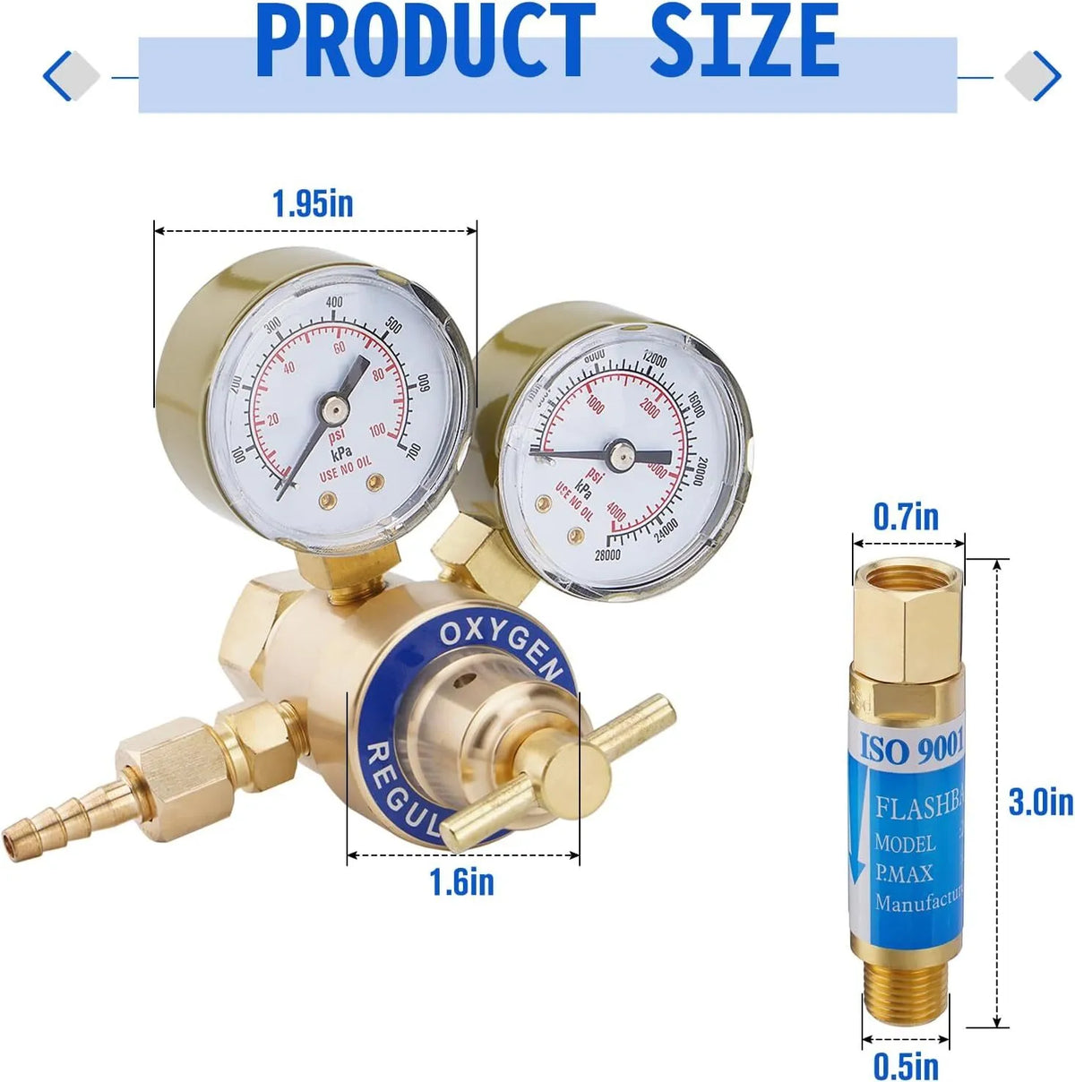 Oxygen Acetylene Regulator Welding Gas Gauges C535
