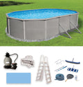 18-ft x 33-ft Oval 52-in Deep Metal Wall Swimming Pool N70247