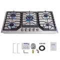 5 Burners 34 inch Gas Cooktop, 36000 BTU Stainless Steel Gas Range Top L137590