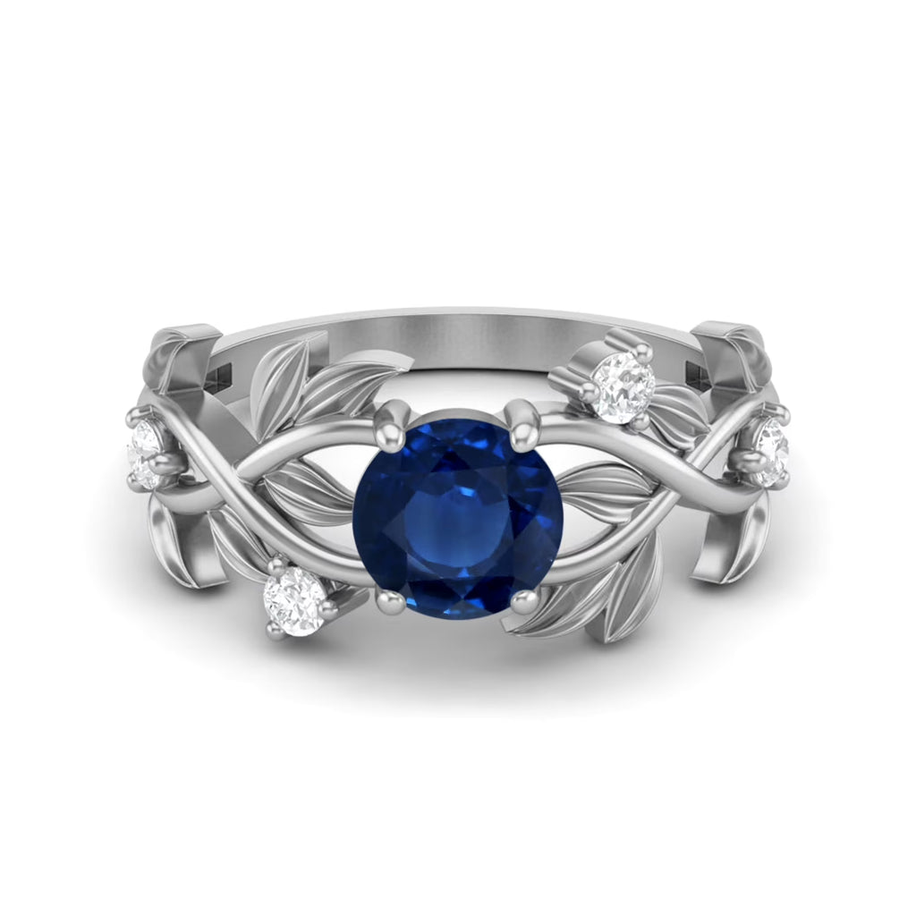 Blue Sapphire 925 Silver Solitaire Ring M594