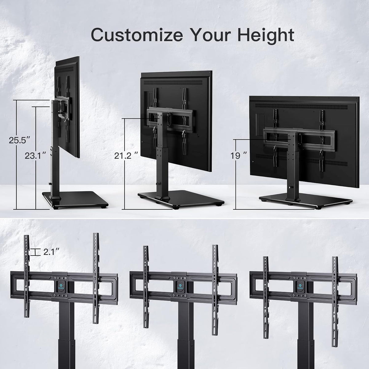 Swivel TV Stand for 32 to 70 inch Flat Screen TVs Height Adjustable J15185