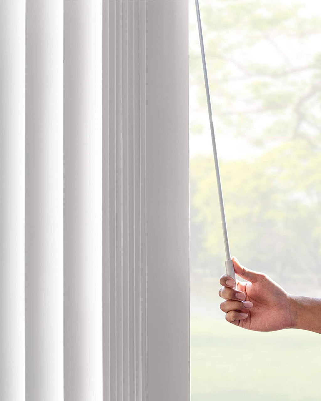 White Cordless Vertical Window Blinds, 78 inch x 84 inch S397