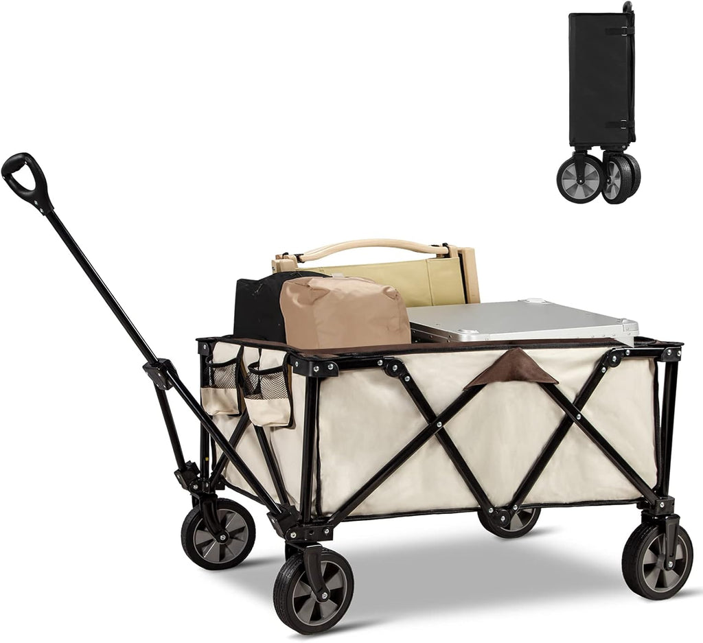 Blue Collapsible Folding Utility Wagon Cart with Wheels I7920