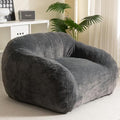 Beige Giant Bean Bag Chair with Armrests K229
