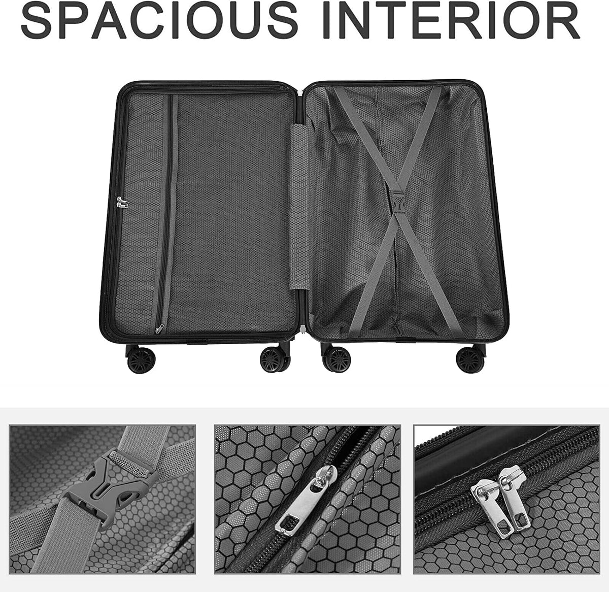 Rose Gold 3 Piece Hardside Spinner Luggage Set F383630