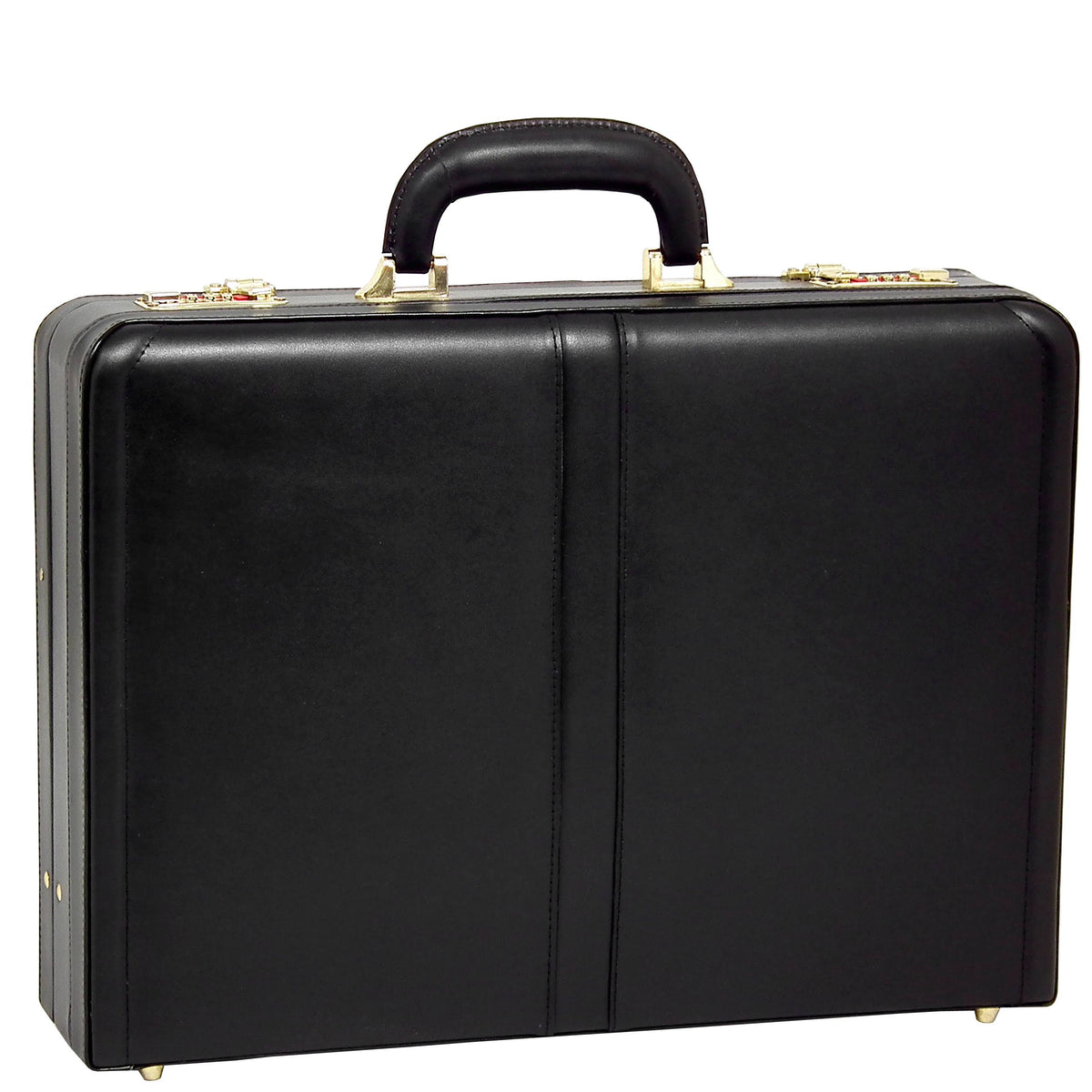 Black Leather Expandable Attache Case G565