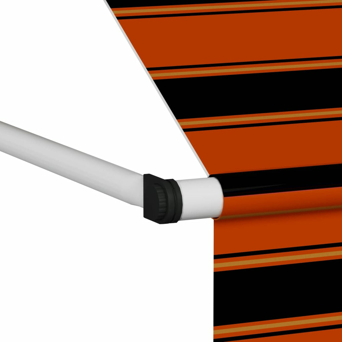 137.8" Manual Retractable Awning Orange and Brown C498