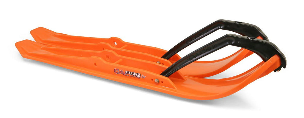 Orange XPT Snowmobile Skis with 10" Round Bars Complete Kit X9982