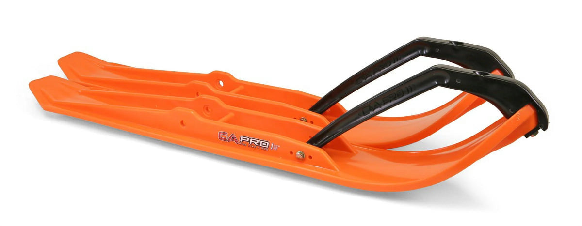 Orange XPT Snowmobile Skis with 10" Round Bars Complete Kit X9982