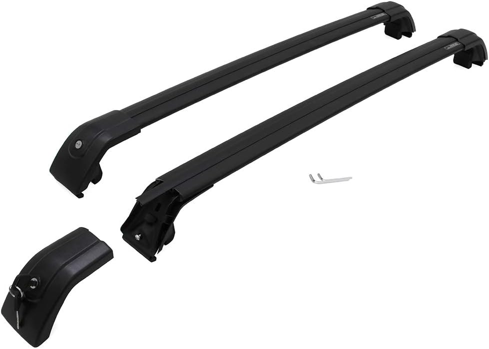 Black Adjustable Lockable Roof Rack Side Rails Cross Bars X775335