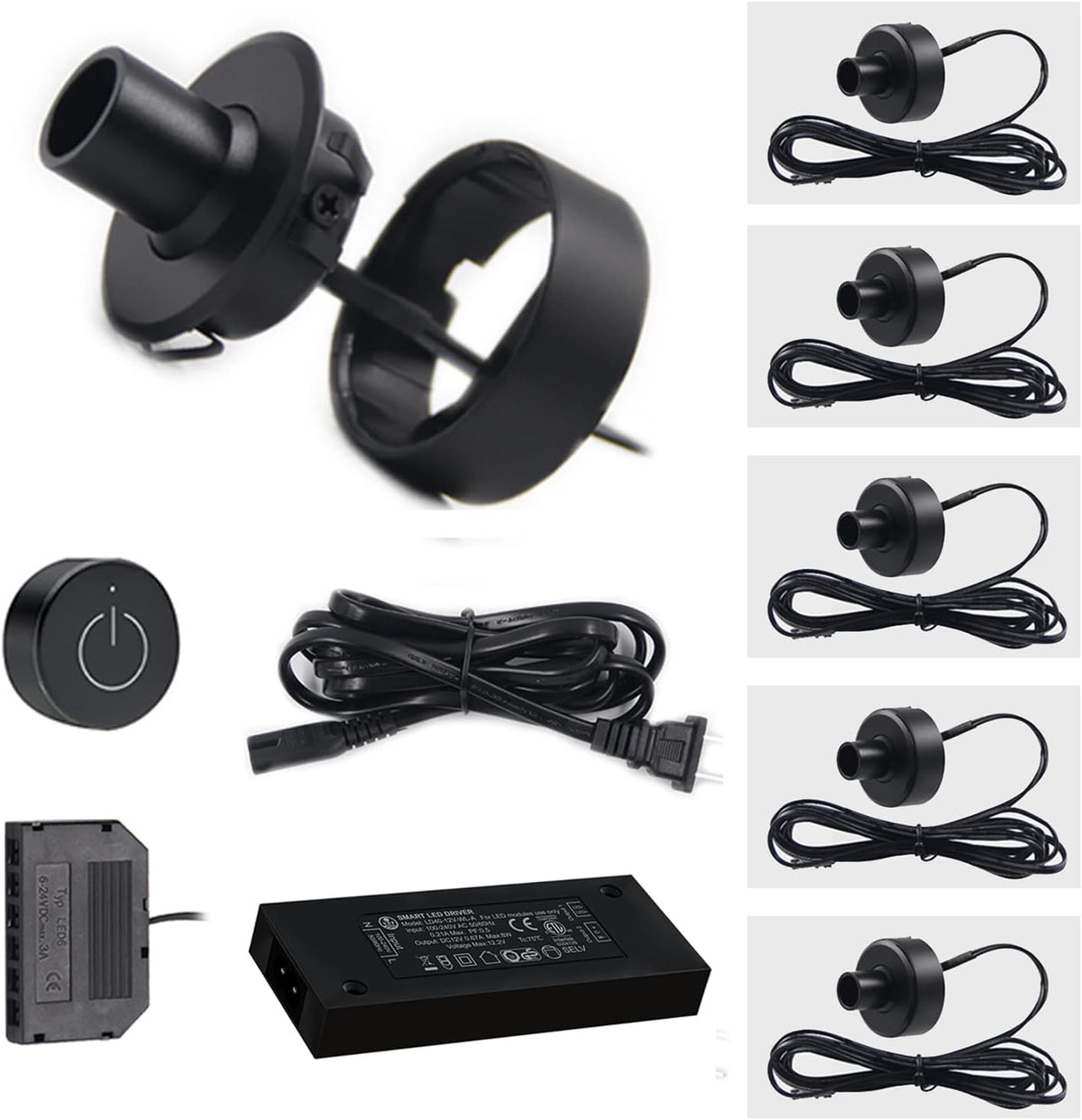 1W 4000K Black Dimmable Mini Spotlight D8514