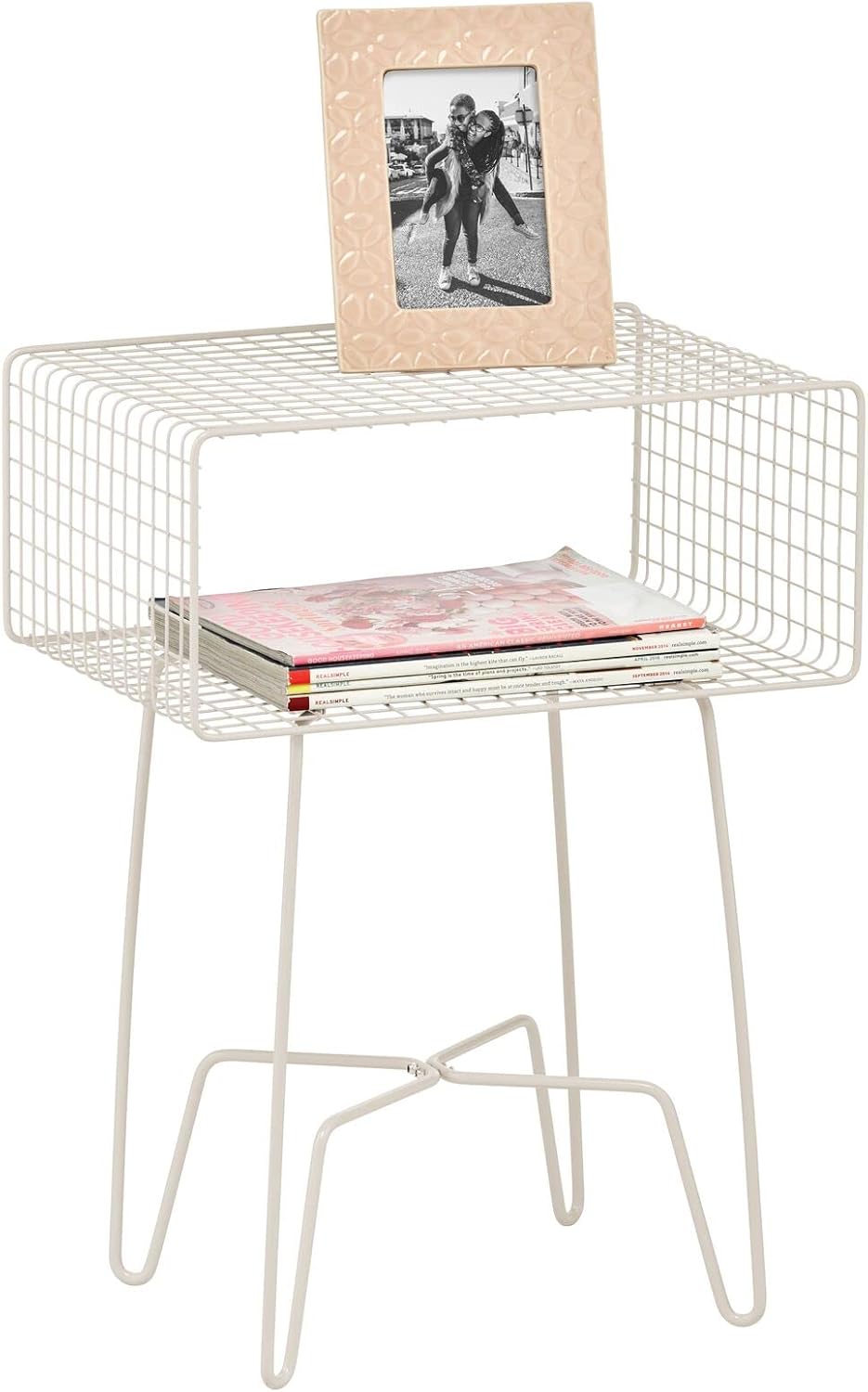 Chrome 2-Tier Metal Side Table with Storage Shelf G1409