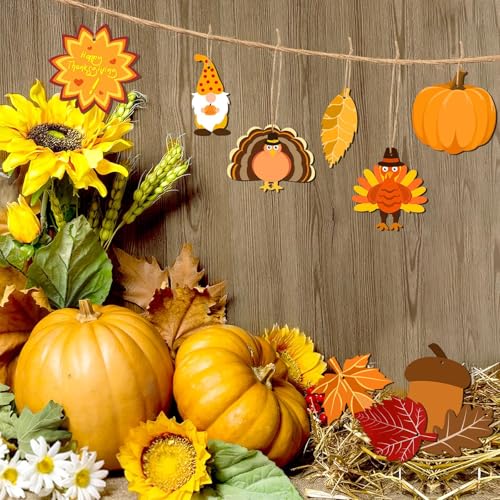 50 Pieces Christmas Wooden Ornaments Blanks Pendants Unfinished Wood Slices Hanging K397