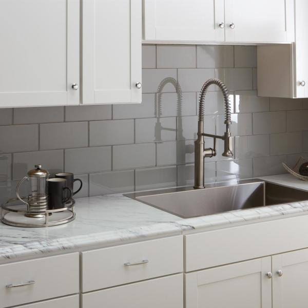 8 ft. White Laminate Countertop Kit with Left Miter and Full Wrap Ogee Edge Q36102