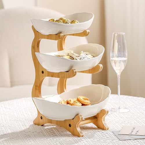 3 Tier White Ceramic Fruit Basket X5886