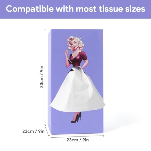 Purple Rectangular Tissue Box Cover F5160