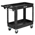 Plastic 2-Tier Utility Cart with Deep Shelves A20489