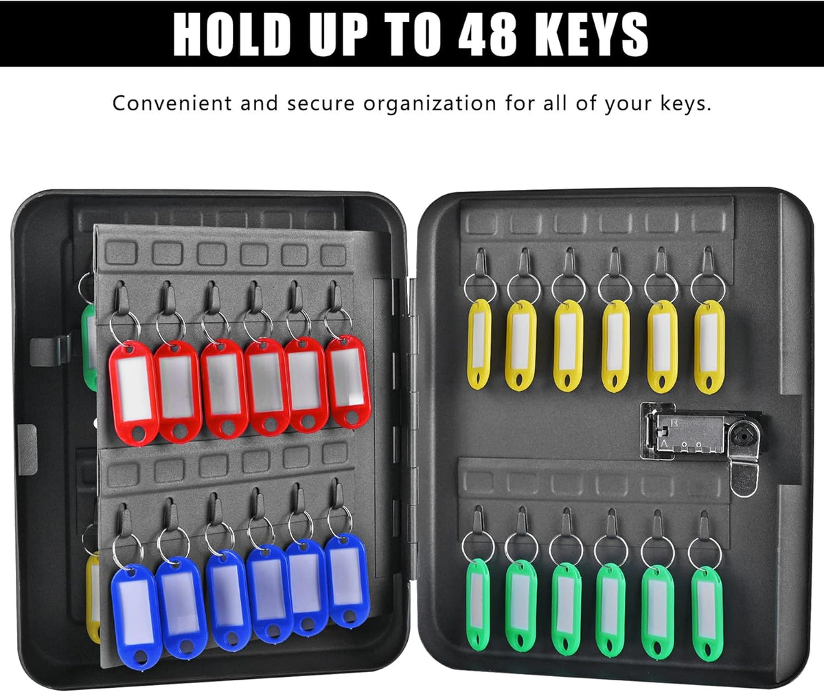 Wall Mount Combination Lock Key Box with 48 Hooks K870416
