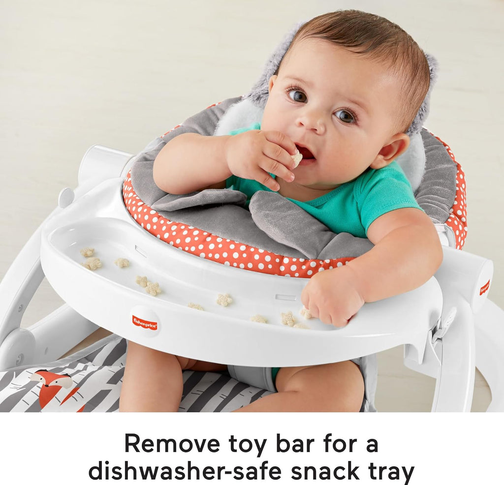 Portable Baby Floor Seat with Snack Tray and Toy Bar B124375